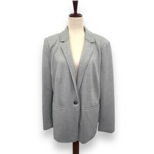 LOFT Light Gray Single-Button Blazer Jacket